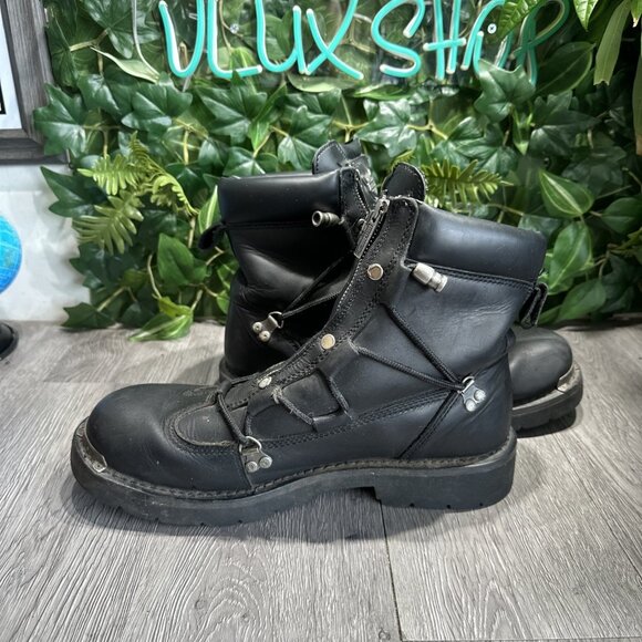Harley Davidson Mens Sz 12 W Brake Light Motorcycle Boots Black Leather D91680 main image 6